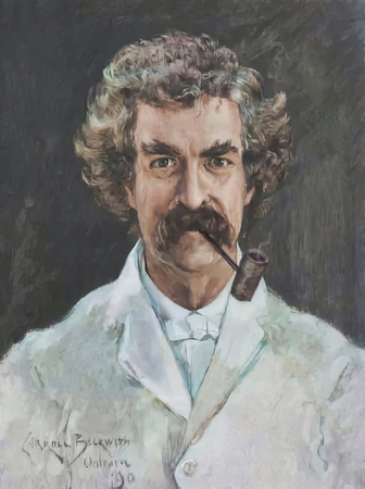 Mark Twain, by Carroll Beckwith, 1890. Re-Colorized by D. W. Orr