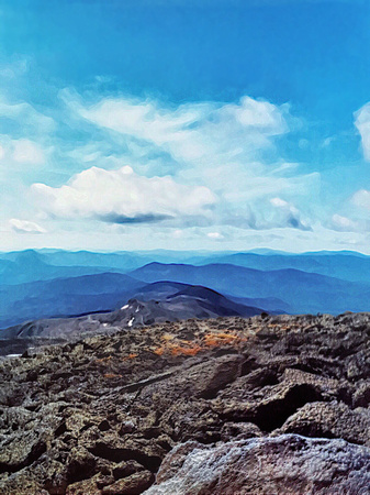 Mt. Washington, NH. Summit view looking SW toward Massachusetts