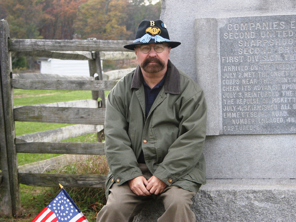 Me at the Sharpshooter Monument in Gettysburg (2007)