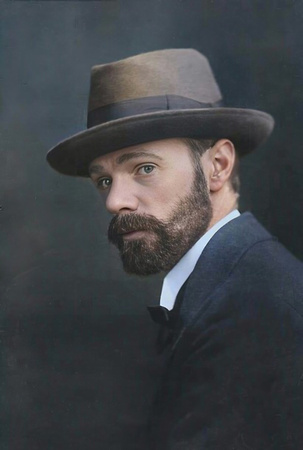 D H Lawrence, 1915, Colorized/Enhanced by D. W. Orr