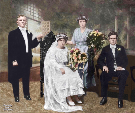 Polish Wedding, Circa 1916. Colorized/Enhanced by D. W. Orr