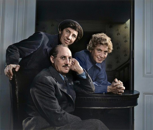 Marx Brothers (1946) by Yousuf Karsh, Colorized by D. W. Orr