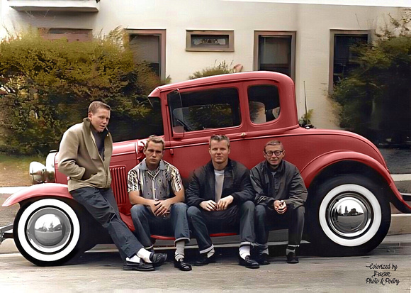 Four Cool Guys. Colorized/Enhanced by D. W. Orr