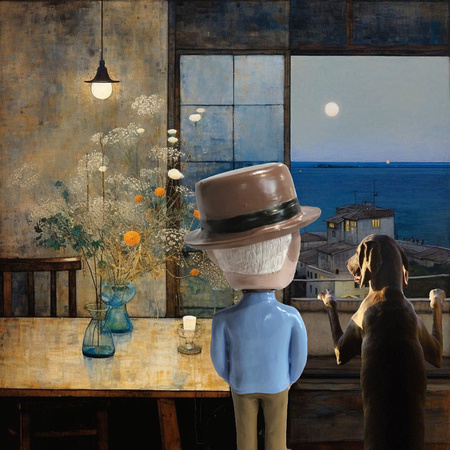 ‘Watching With The Weim”. Original artwork by Kaoru Yamada.